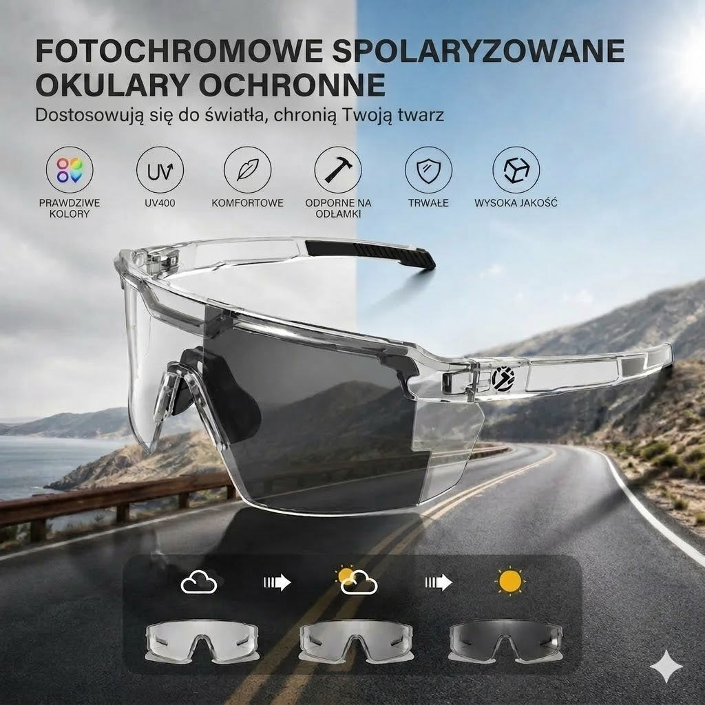 Okulary rowerowe - Okulary przeciwsłoneczne z soczewkami adaptacyjnymi