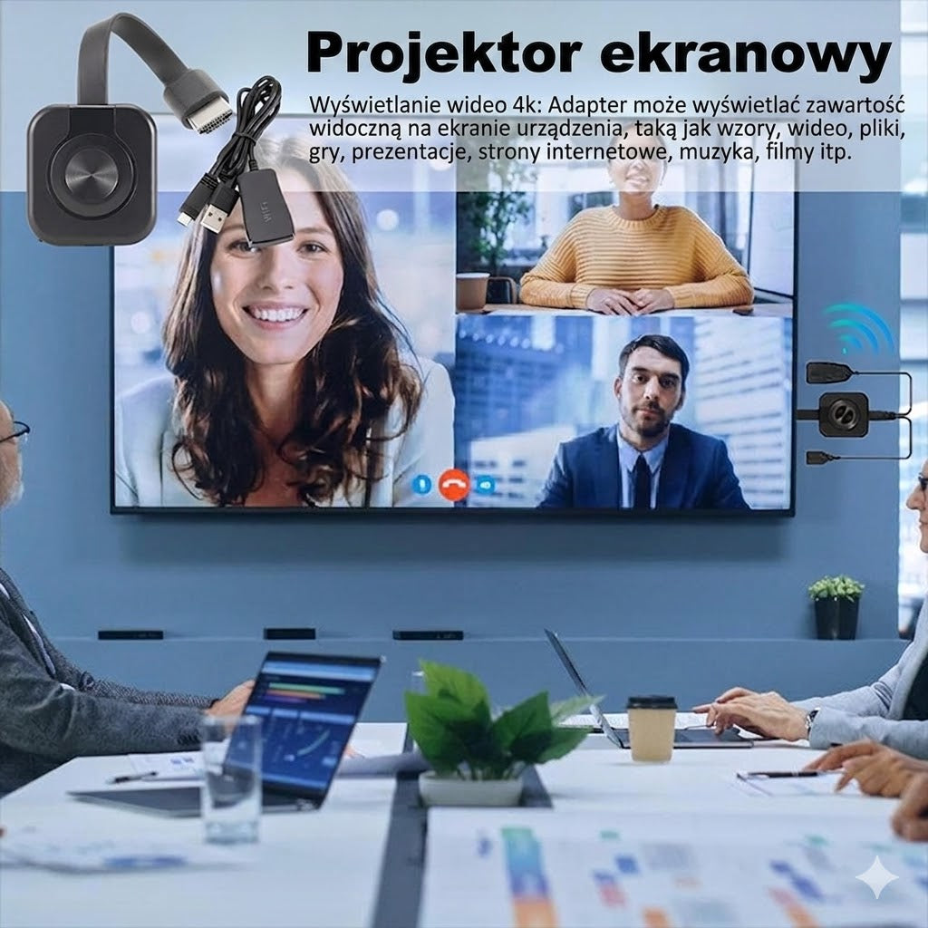 📺 Bezprzewodowy adapter wyświetlacza HDMI – Konwerter do klonowania ekranu