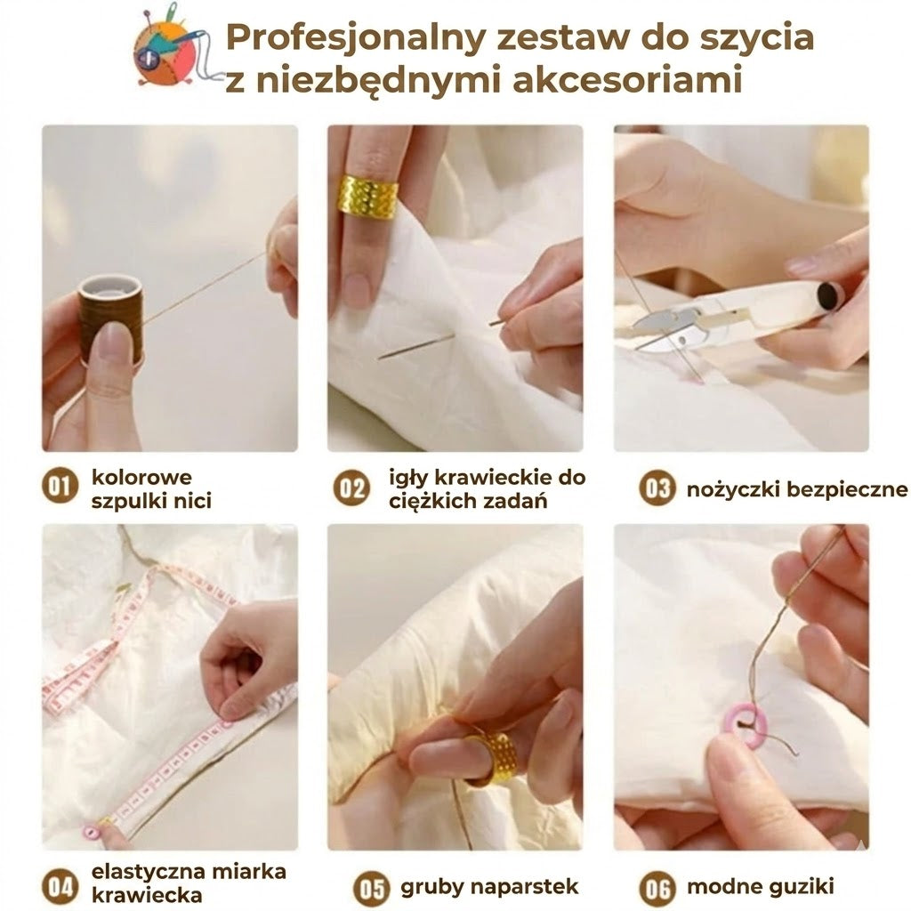 Dwuwarstwowy magnetyczny zestaw do szycia – Luksusowy przybornik z nićmi i igłami