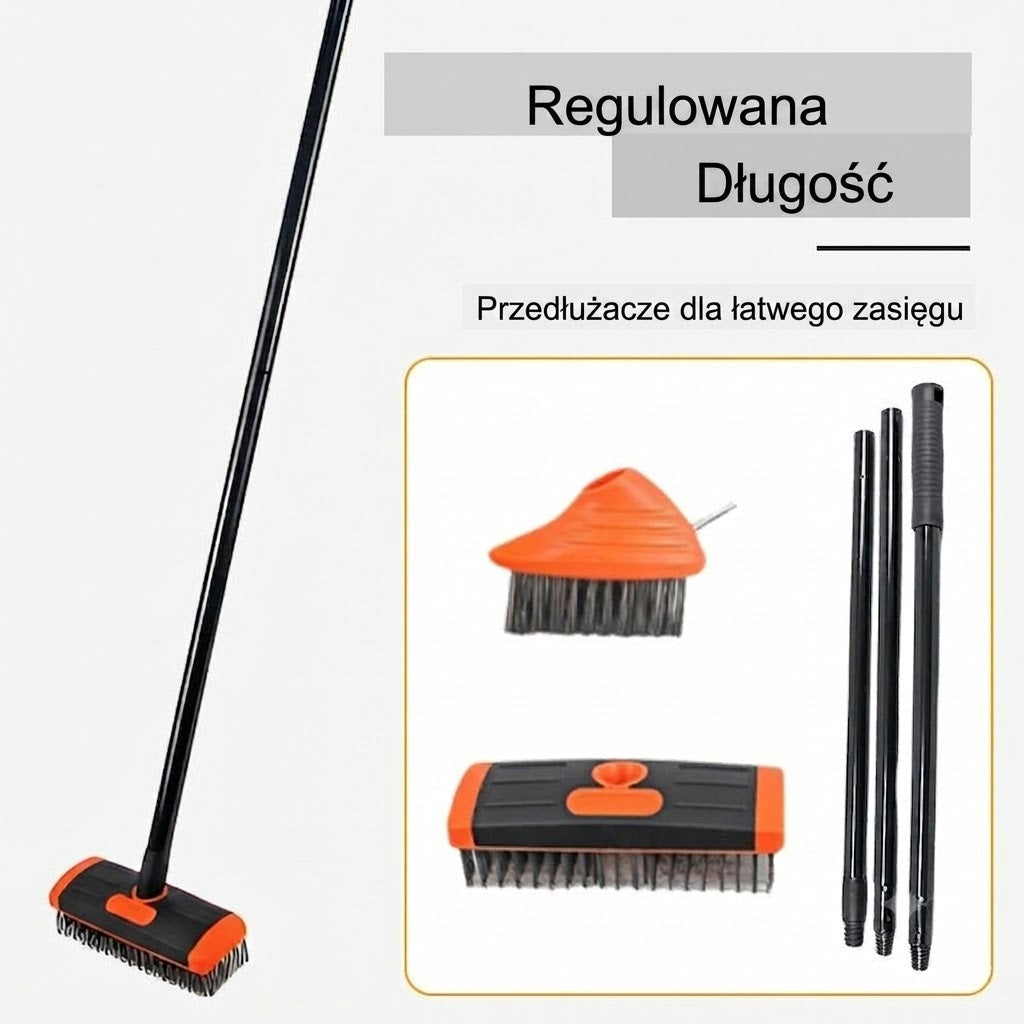 🧹 Zestaw szczotek do szczelin — narzędzie ogrodnicze 3 w 1, idealne na podwórka i podjazdy