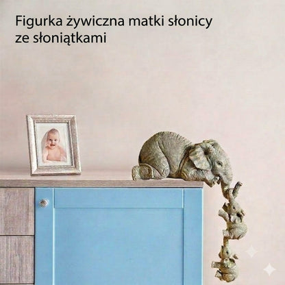 Żywiczna figurka w kształcie słonia — symbolizuje silne więzi rodzinne