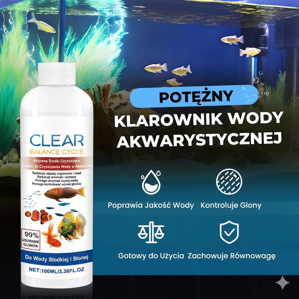 Silny klarownik wody do akwarium – 100 ml – Do mętnej wody