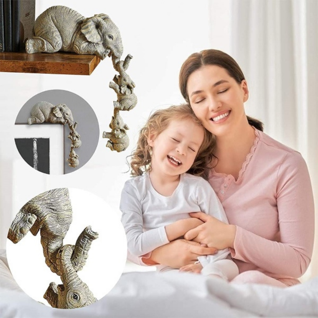 Żywiczna figurka w kształcie słonia — symbolizuje silne więzi rodzinne