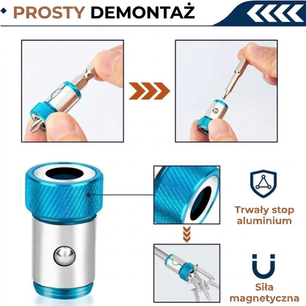 Uniwersalny pierścień magnetyczny do bitów – zestaw 3 sztuk