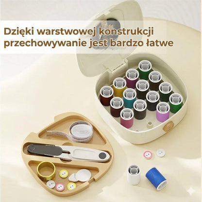 Dwuwarstwowy magnetyczny zestaw do szycia – Luksusowy przybornik z nićmi i igłami