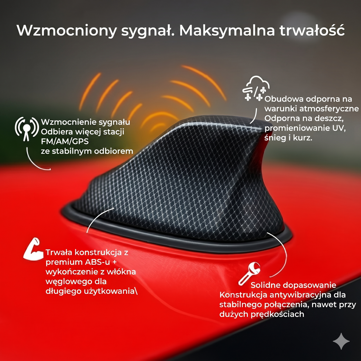 Wzmacniacz anteny samochodowej typu płetwa rekina – poprawa odbioru radia