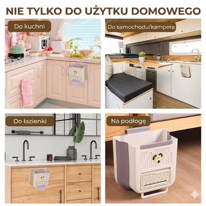 Oszczędzający miejsce składany kosz na śmieci