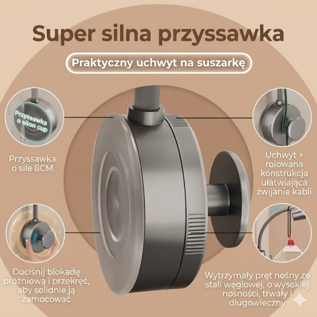 Uchwyt na suszarkę do włosów bez użycia rąk