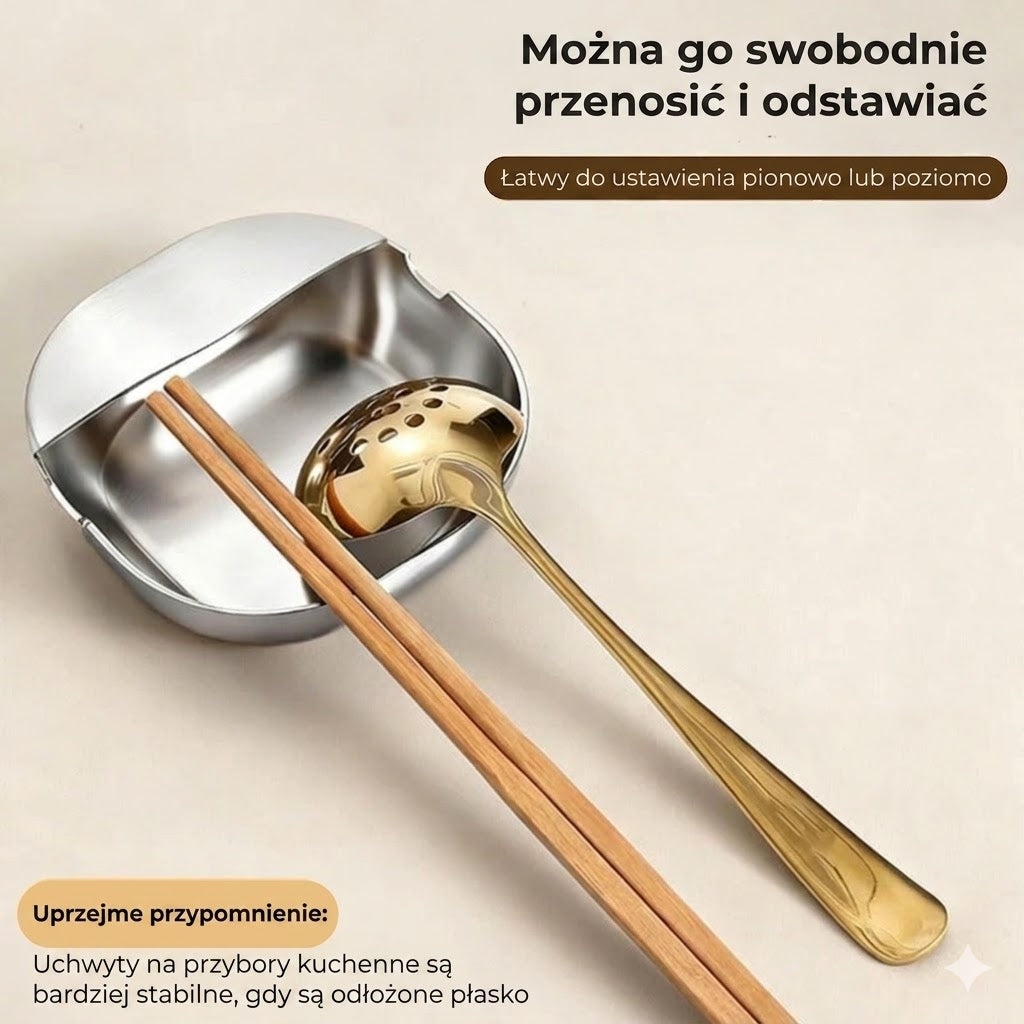 Luksusowy stojak na łyżki ze stali nierdzewnej na blat kuchenny – Wysokiej jakości stojak na łyżki wazowe