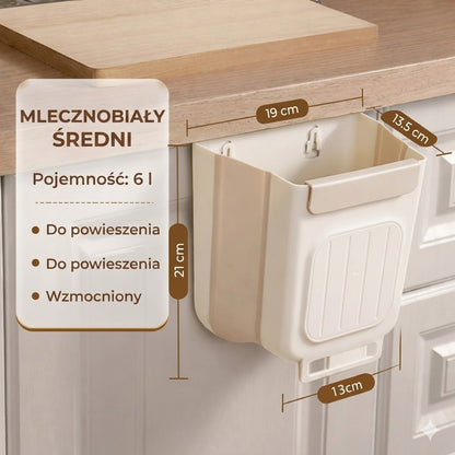 Oszczędzający miejsce składany kosz na śmieci