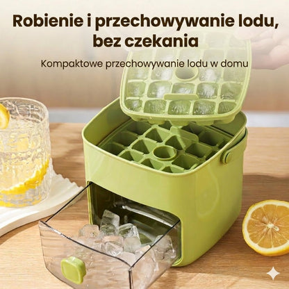 Silikonowa foremka do lodu z pokrywką – wyciskany kubek do lodu z uchwytem