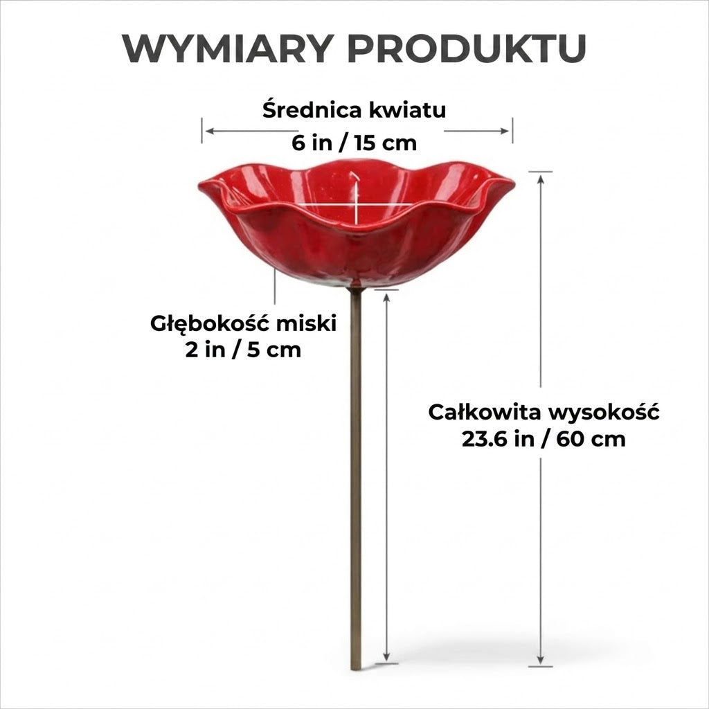 Ręcznie robione poidełko dla ptaków w kształcie nasiona – unikalna ozdoba ogrodowa i miska do picia
