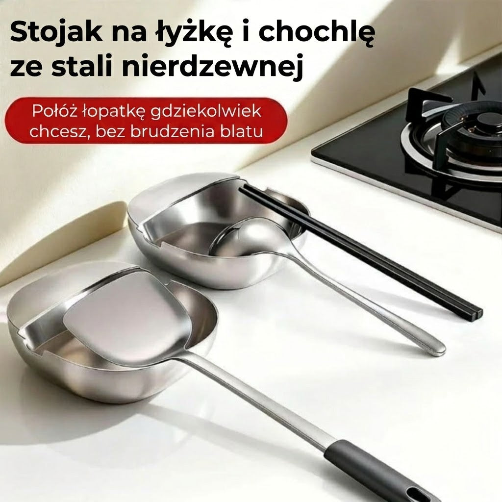 Luksusowy stojak na łyżki ze stali nierdzewnej na blat kuchenny – Wysokiej jakości stojak na łyżki wazowe