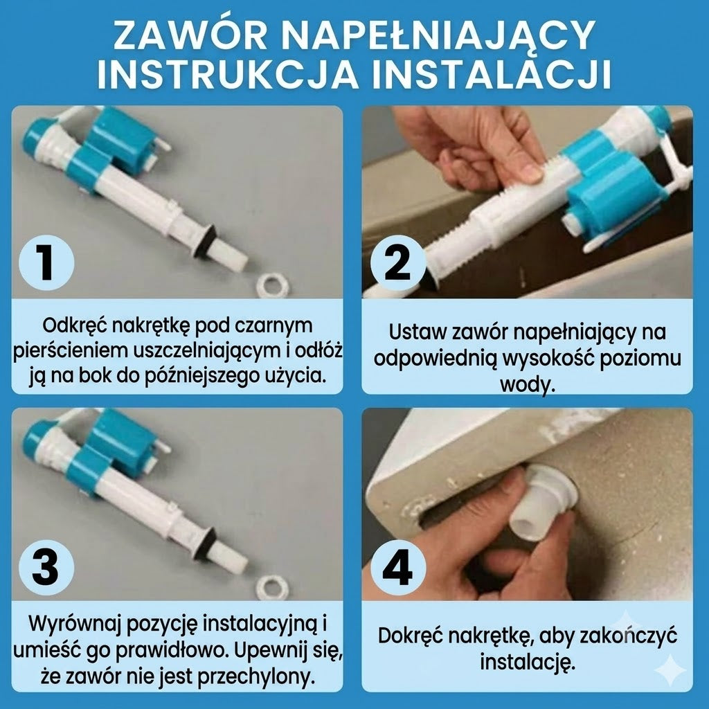 🚽 Uniwersalny zawór pływakowy do toalety – z regulacją wysokości