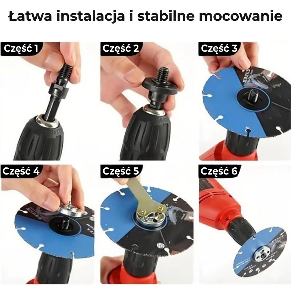 Zestaw adapterów – z wiertarki na szlifierkę