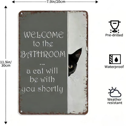 Retro czarno-biała dekoracja ścienna – Szkocka krowa wyżynna i kot