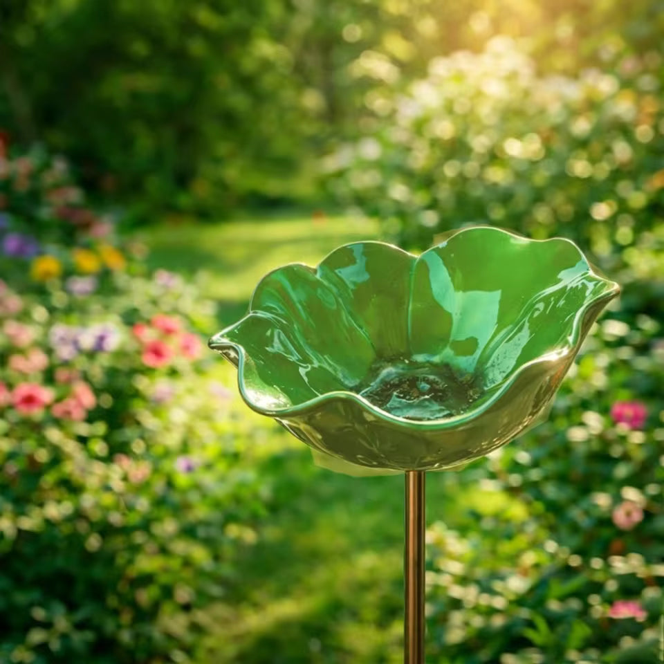 Ręcznie robione poidełko dla ptaków w kształcie nasiona – unikalna ozdoba ogrodowa i miska do picia