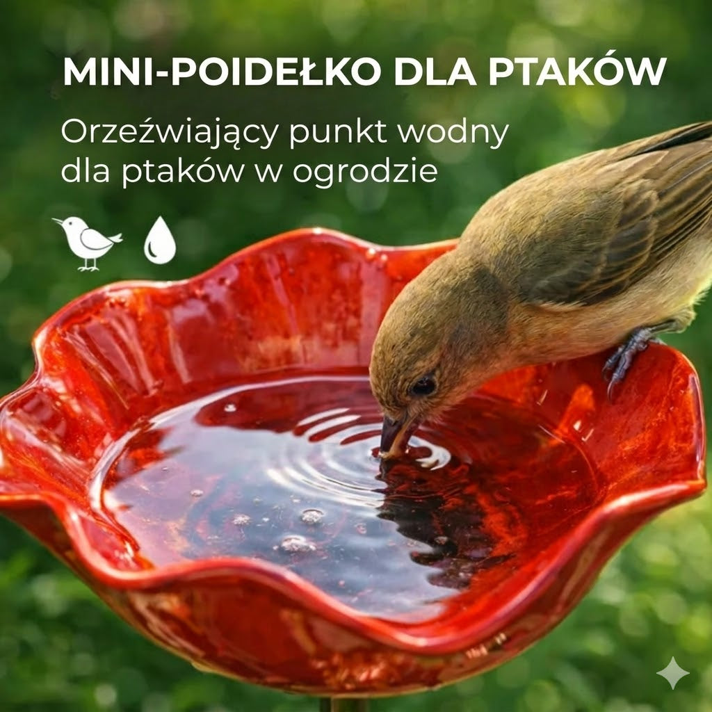 Ręcznie robione poidełko dla ptaków w kształcie nasiona – unikalna ozdoba ogrodowa i miska do picia