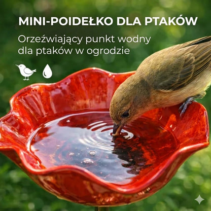 Ręcznie robione poidełko dla ptaków w kształcie nasiona – unikalna ozdoba ogrodowa i miska do picia