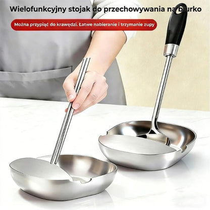 Luksusowy stojak na łyżki ze stali nierdzewnej na blat kuchenny – Wysokiej jakości stojak na łyżki wazowe