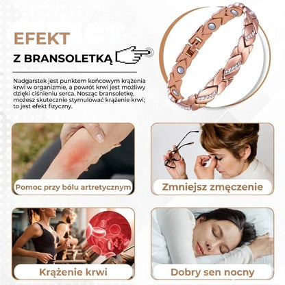 Miedziana bransoletka magnetyczna