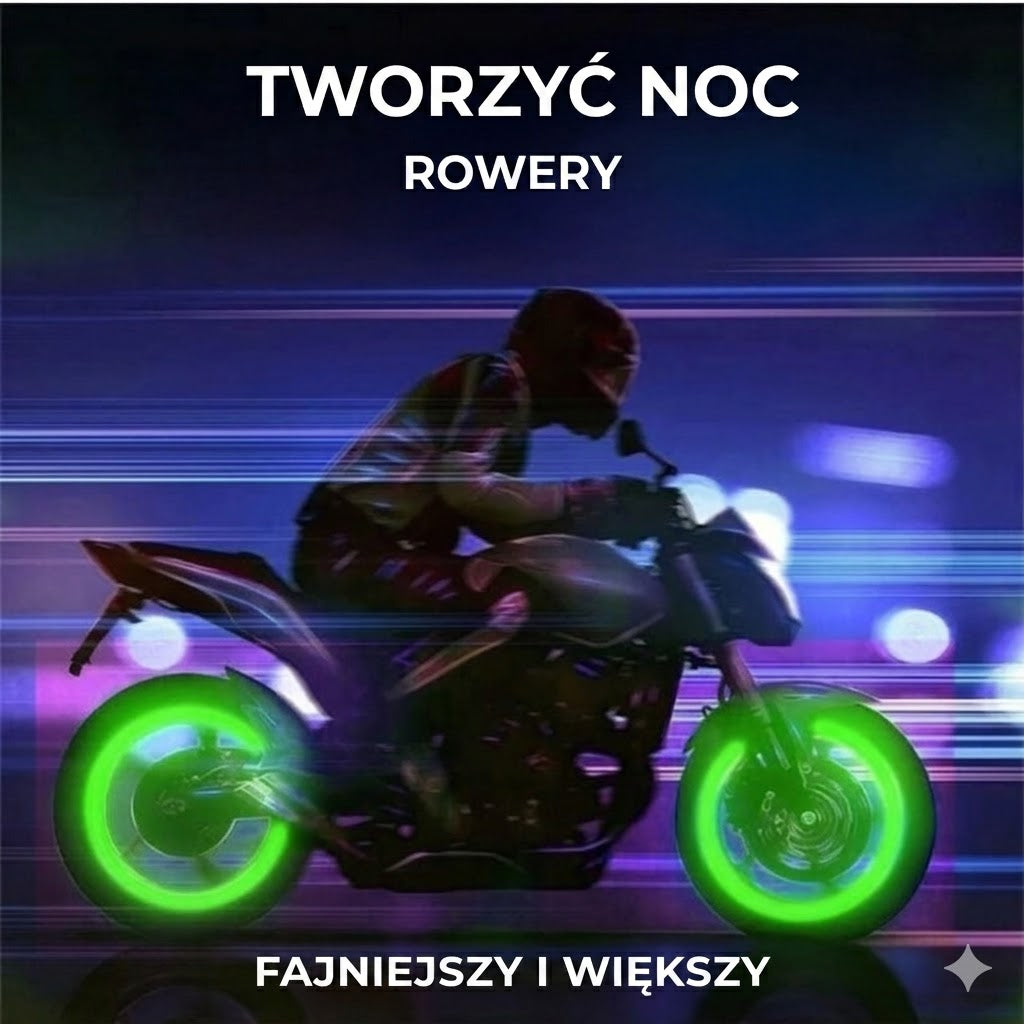 Świecące kapturki na wentyle – Fluorescencyjne – Do rowerów, samochodów i motocykli
