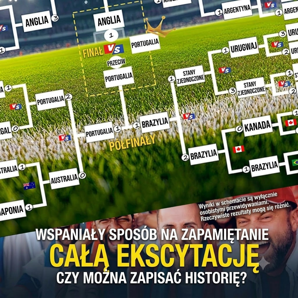 Plakat z terminarzem Mistrzostw Świata 2026 — wypełnij tabelę, obstawiaj zakłady, śledź cały turniej.