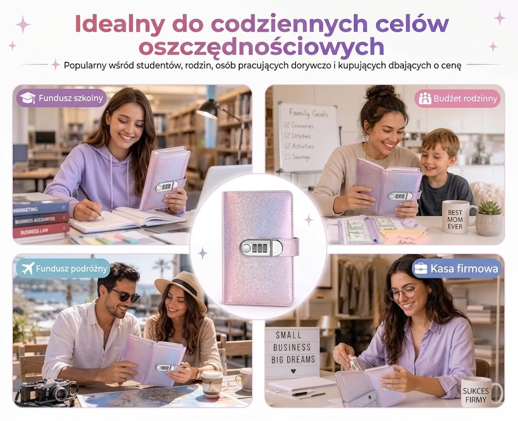 Organizer budżetowy z zamkiem na szyfr
