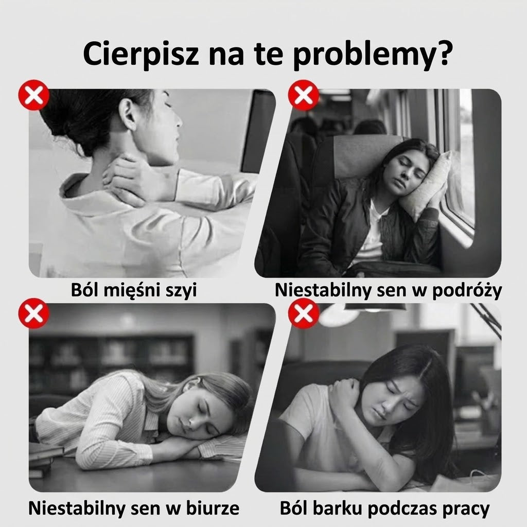 Dmuchana ergonomiczna poduszka podróżna – Kompaktowa i przenośna poduszka pod szyję do samolotu, pociągu i samochodu