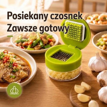 Kompaktowa wyciskarka do czosnku z pojemnikiem