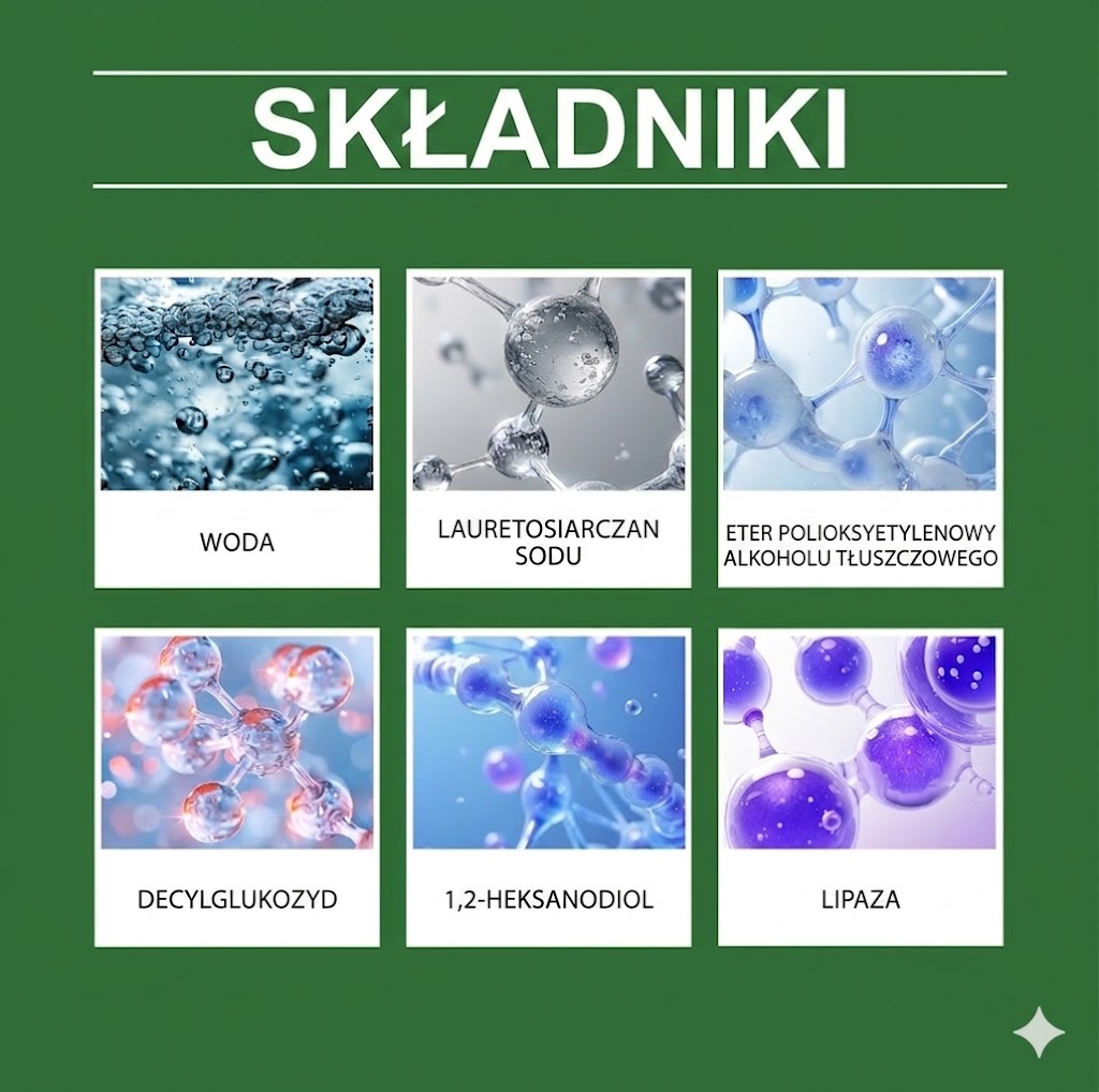 Uniwersalny enzymatyczny środek czyszczący w piance – silny odplamiacz