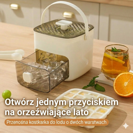 Silikonowa foremka do lodu z pokrywką – wyciskany kubek do lodu z uchwytem