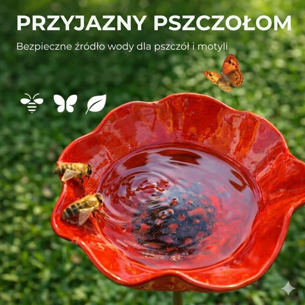Ręcznie robione poidełko dla ptaków w kształcie nasiona – unikalna ozdoba ogrodowa i miska do picia
