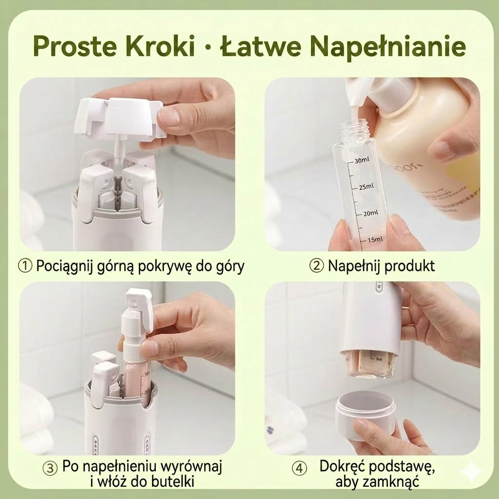 Przenośny dozownik podróżny 4 w 1