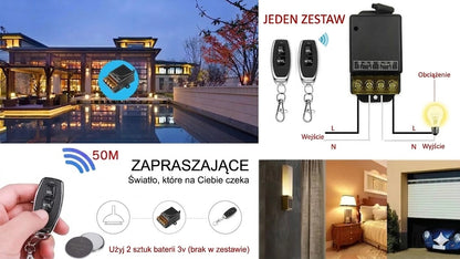 💥Bezprzewodowy zestaw pilota i odbiornika – Uniwersalny – Plug & Play – Bez kabli⚡