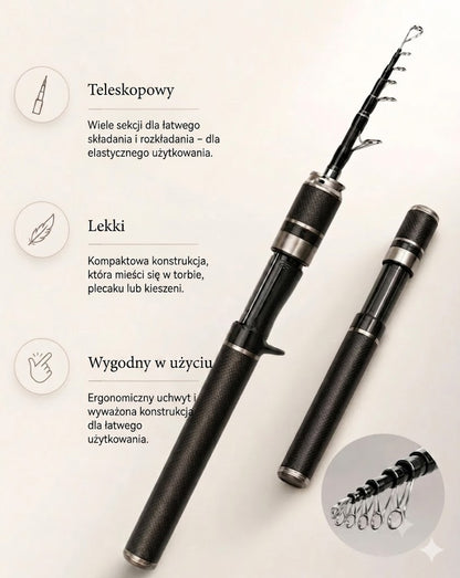 Kieszonkowa wędka z włókna węglowego: wędka teleskopowa
