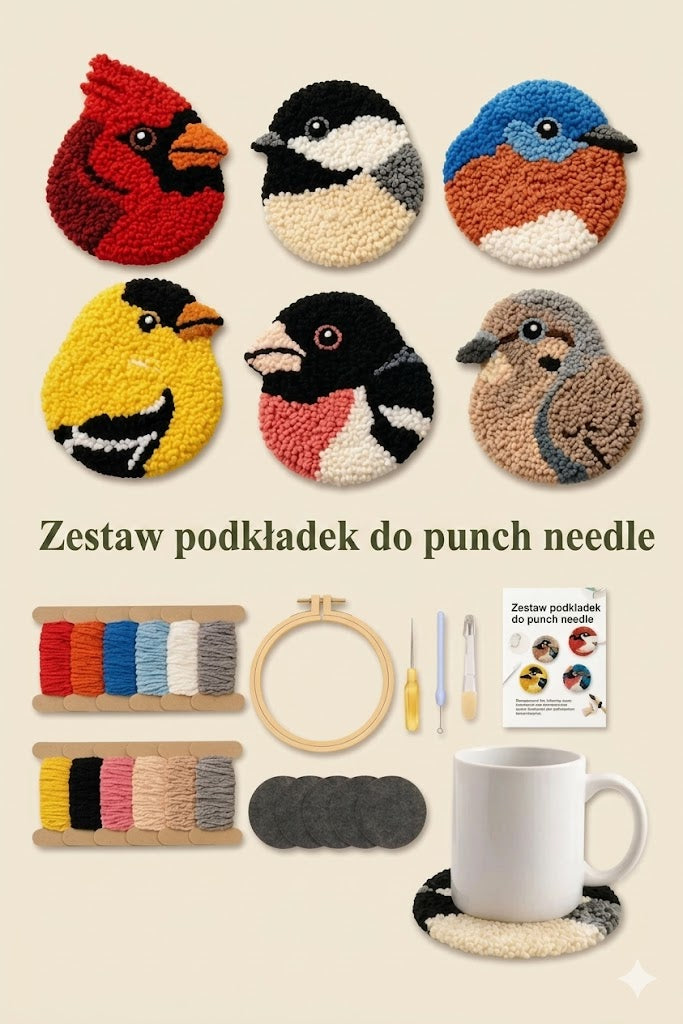 Zestaw do robienia na drutach podstawek w kształcie ptaków DIY