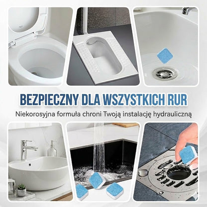 🚽 Tabletki do szybkiego udrażniania rur – odpowiednie do kuchni, łazienek i odpływów.