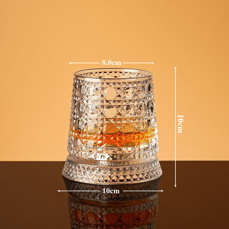 💎🥃 Szklanka do whisky obracająca się o 360° – Luksusowa kryształowa szklanka obrotowa