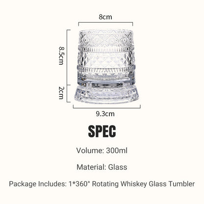 💎🥃 Szklanka do whisky obracająca się o 360° – Luksusowa kryształowa szklanka obrotowa
