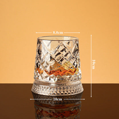 💎🥃 Szklanka do whisky obracająca się o 360° – Luksusowa kryształowa szklanka obrotowa