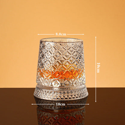 💎🥃 Szklanka do whisky obracająca się o 360° – Luksusowa kryształowa szklanka obrotowa