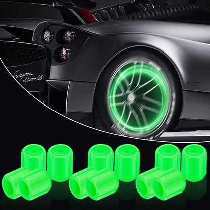 Świecące kapturki na wentyle – Fluorescencyjne – Do rowerów, samochodów i motocykli