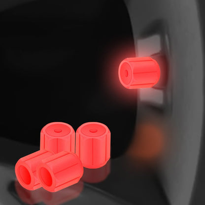 Świecące kapturki na wentyle – Fluorescencyjne – Do rowerów, samochodów i motocykli