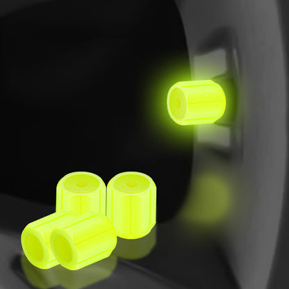 Świecące kapturki na wentyle – Fluorescencyjne – Do rowerów, samochodów i motocykli