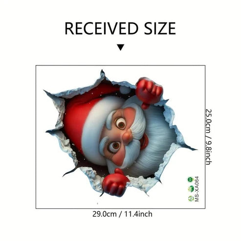 3D Świąteczna naklejka ścienna, 1 zestaw (2 szt.) | Stwórz świąteczną atmosferę w jedną minutę