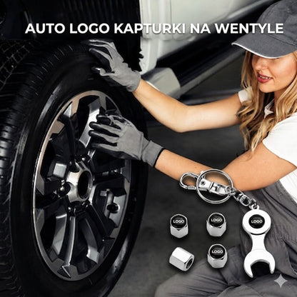 Luksusowe nakrętki na wentyle z logo samochodu – komplet 4 szt.